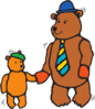 Father And Child Bear Walking Clip Art